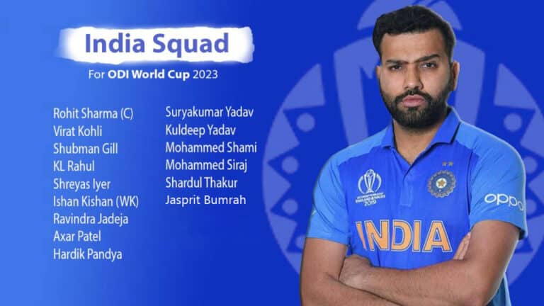 India Squad For ODI World Cup 2023